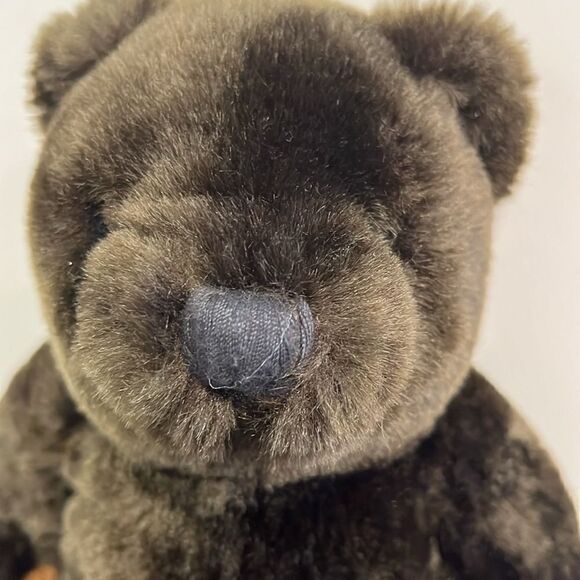 Velvets by Greek Dark Brown-Black Teddy Bear Plush Stuffed Toy 9” Sitting 62960 - Picture 2 of 6